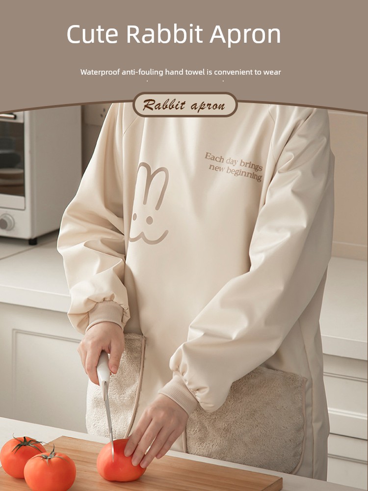 Indoor Hand-Wiping Apron Kitchen For Home Waterproof Oil-Proof Female Apron Cute Adult Men and Women Cooking Work Clothes