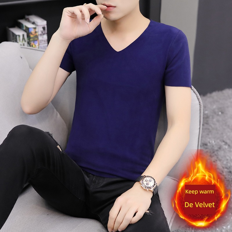 man Low collar constant temperature keep warm Underwear Long sleeve T-shirt