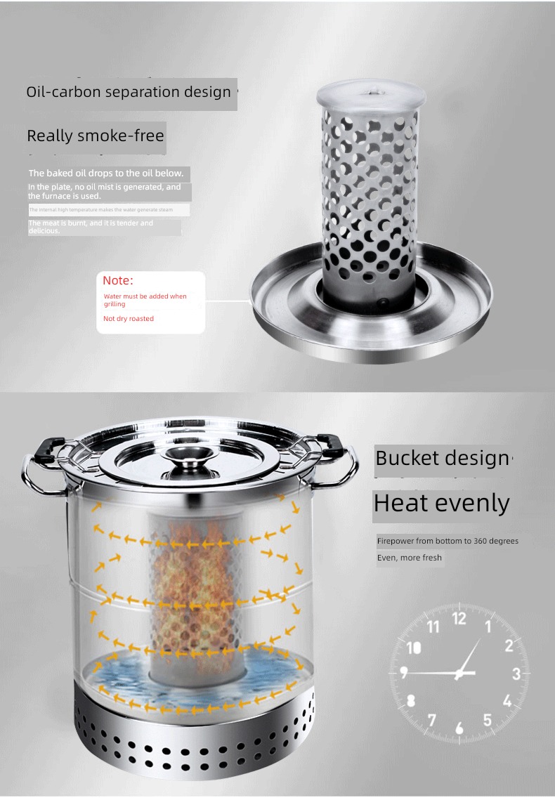 smokeless environment protection Hanging furnace commercial outdoors charcoal stainless steel