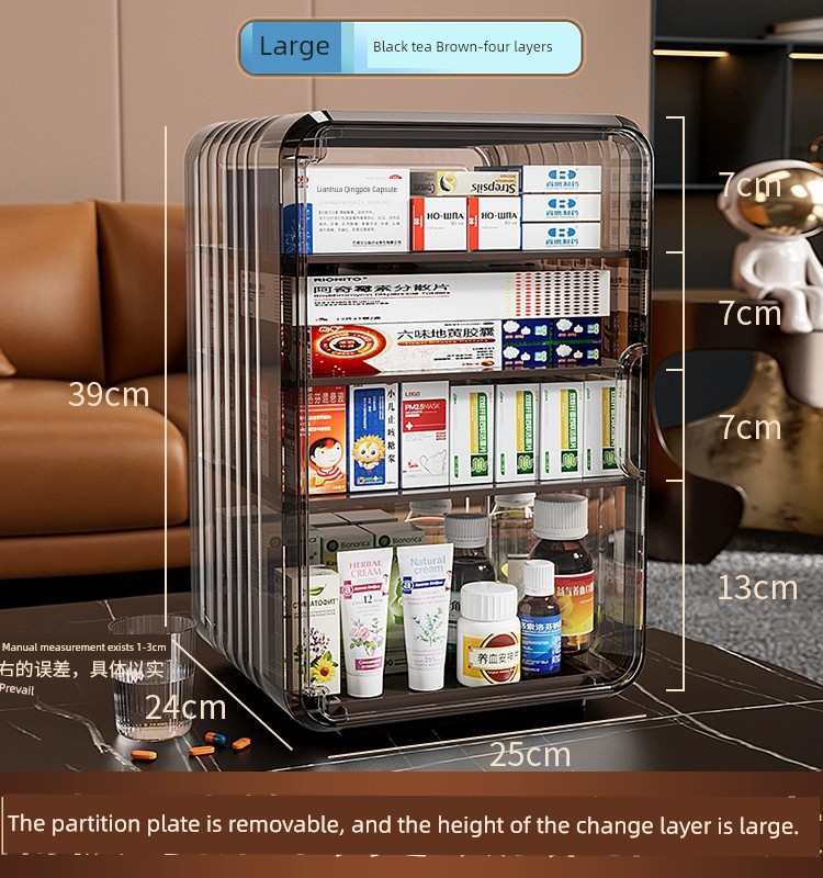 透明藥箱家庭裝藥品藥物收納櫃一體式多層小藥盒藥包大號收納盒子 (8.3折)