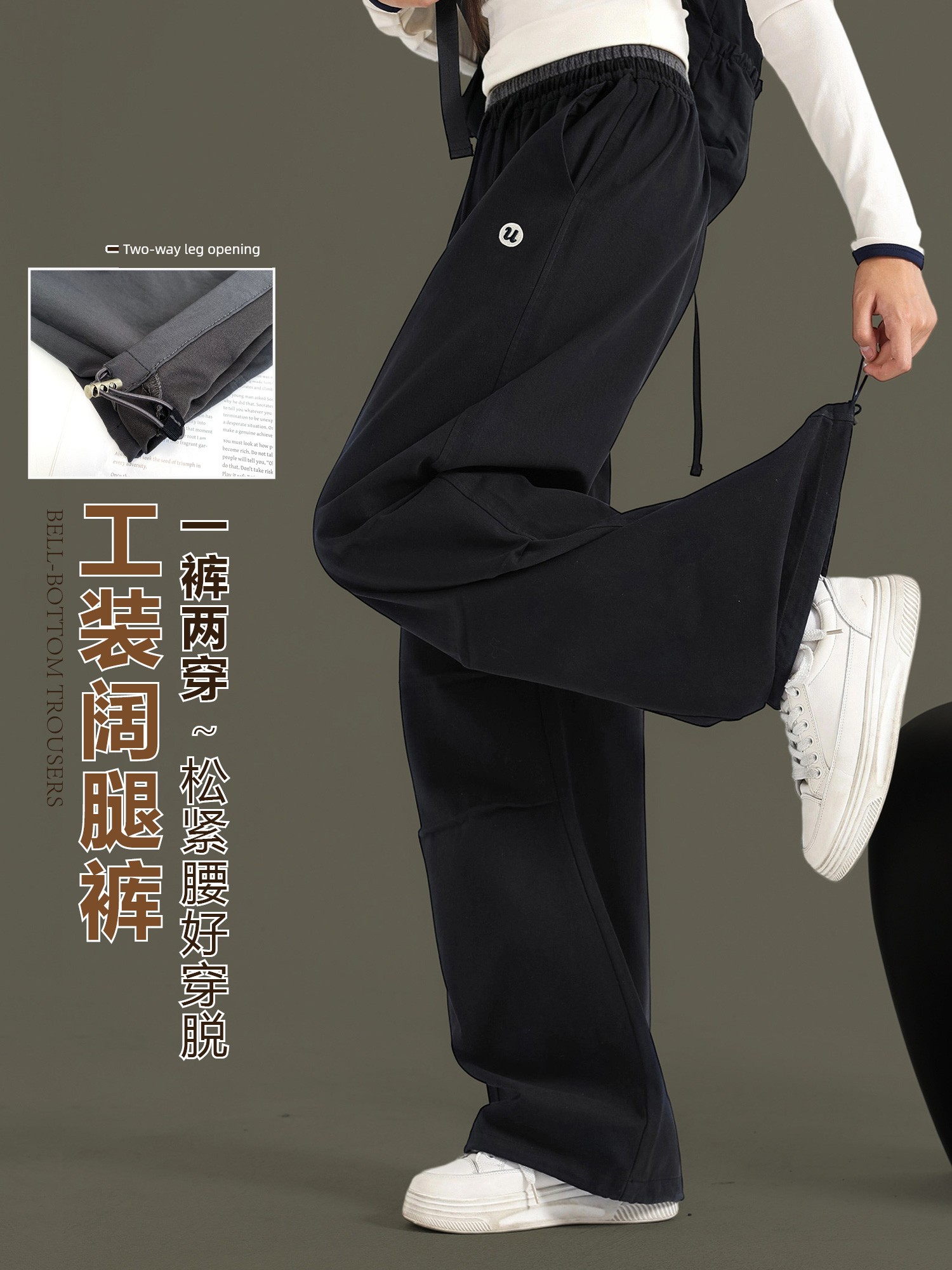 Girls' Cargo Pants Spring and Autumn 2026 New Straight-Leg Pants Youth Casual Pants Loose Fit Big Girl Sports Pants — 5