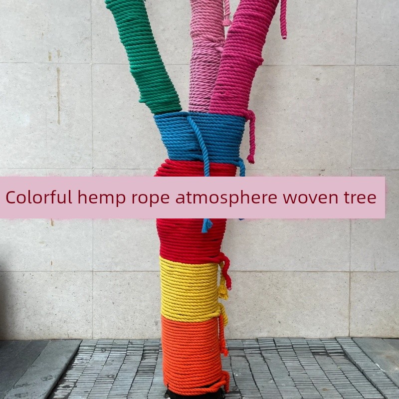 Outdoor Landscape Colorful Hemp Rope Tree Wrapping Weaving Decoration Materials Park Scenic Area Tree Beautification Landscaping Props