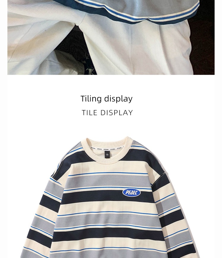 Spring and Autumn schoolboy stripe leisure time trend Long sleeve Sweater