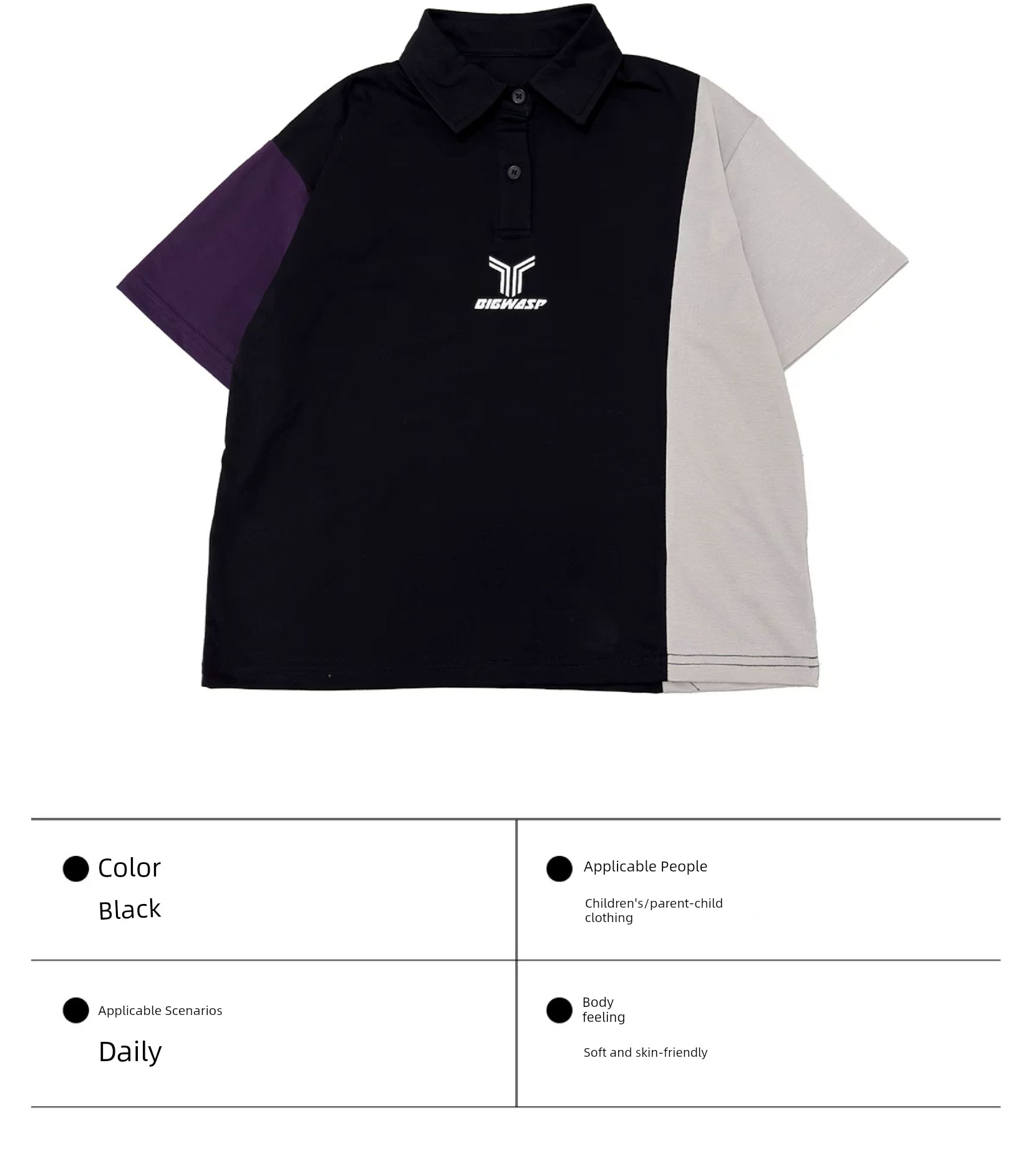 Bumblebee Boys' Summer New Casual Loose Short-Sleeve Polo Shirt American Style Trendy Base Shirt — 6