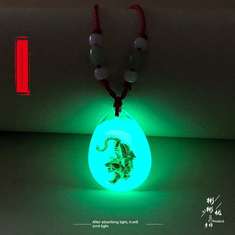 Luminous Zodiac year of the ox children crystal student Red rope