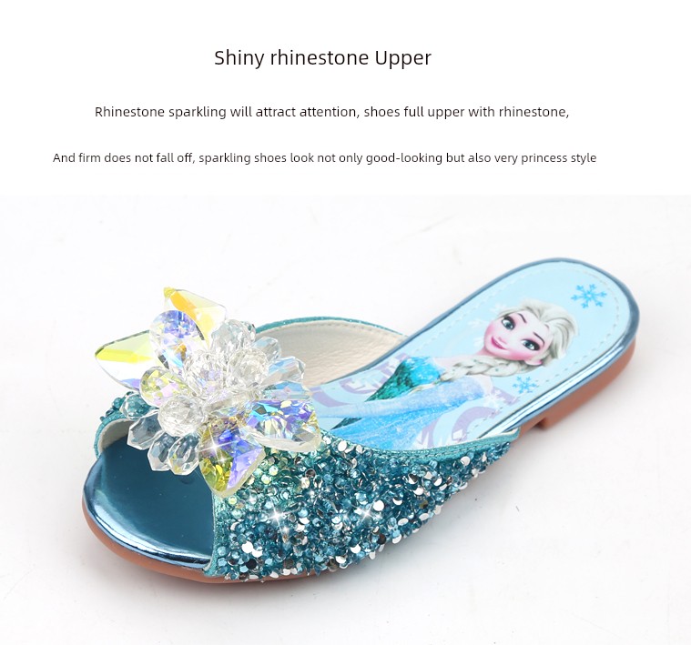 Internet Celebrity Princess Elsa Summer Crystal Girls' Slipper — 7