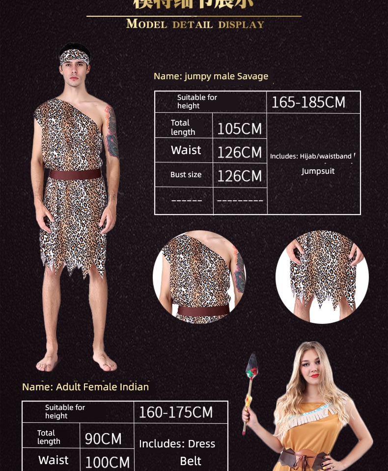 men and women Indian people Africa show Halloween clothing