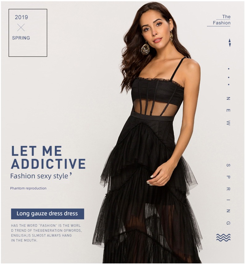 Chaoxian Close your waist camisole Dress Gauze Tuxedo