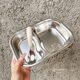 Food grade 316 stainless steel children's meal tray kindergarten home baby stainless steel meal tray anti-fall multi-grid lunch box