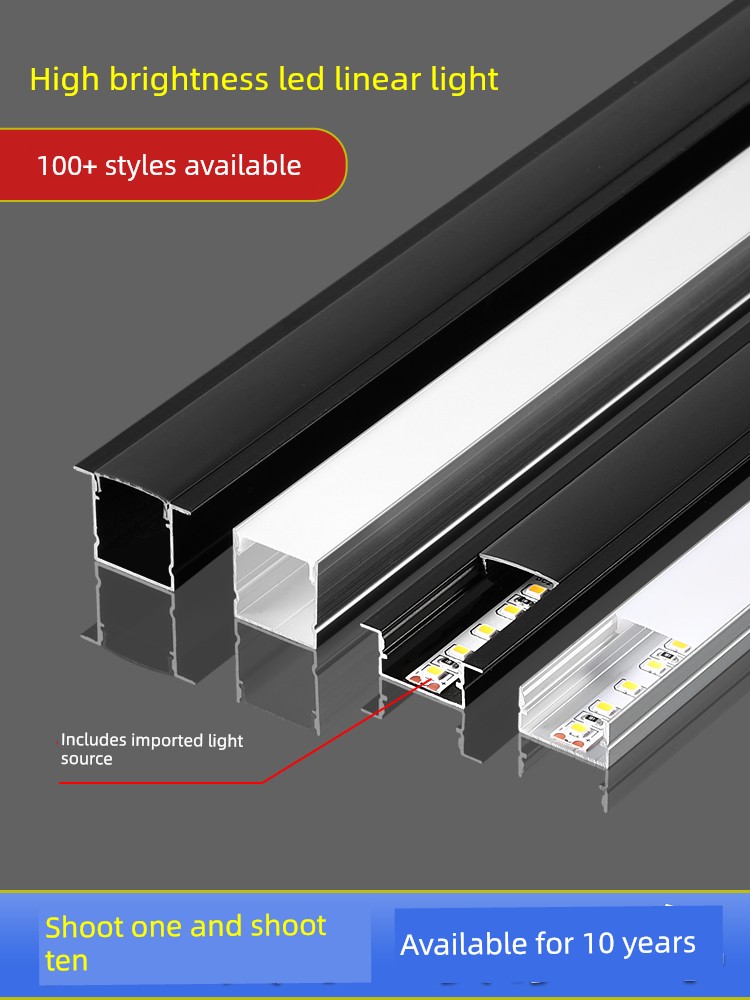 Linear Light Channel Aluminum Groove Linear Light Embedded Led Linear Light Recessed Ceiling U-Shaped Surface-Mounted Linear Light