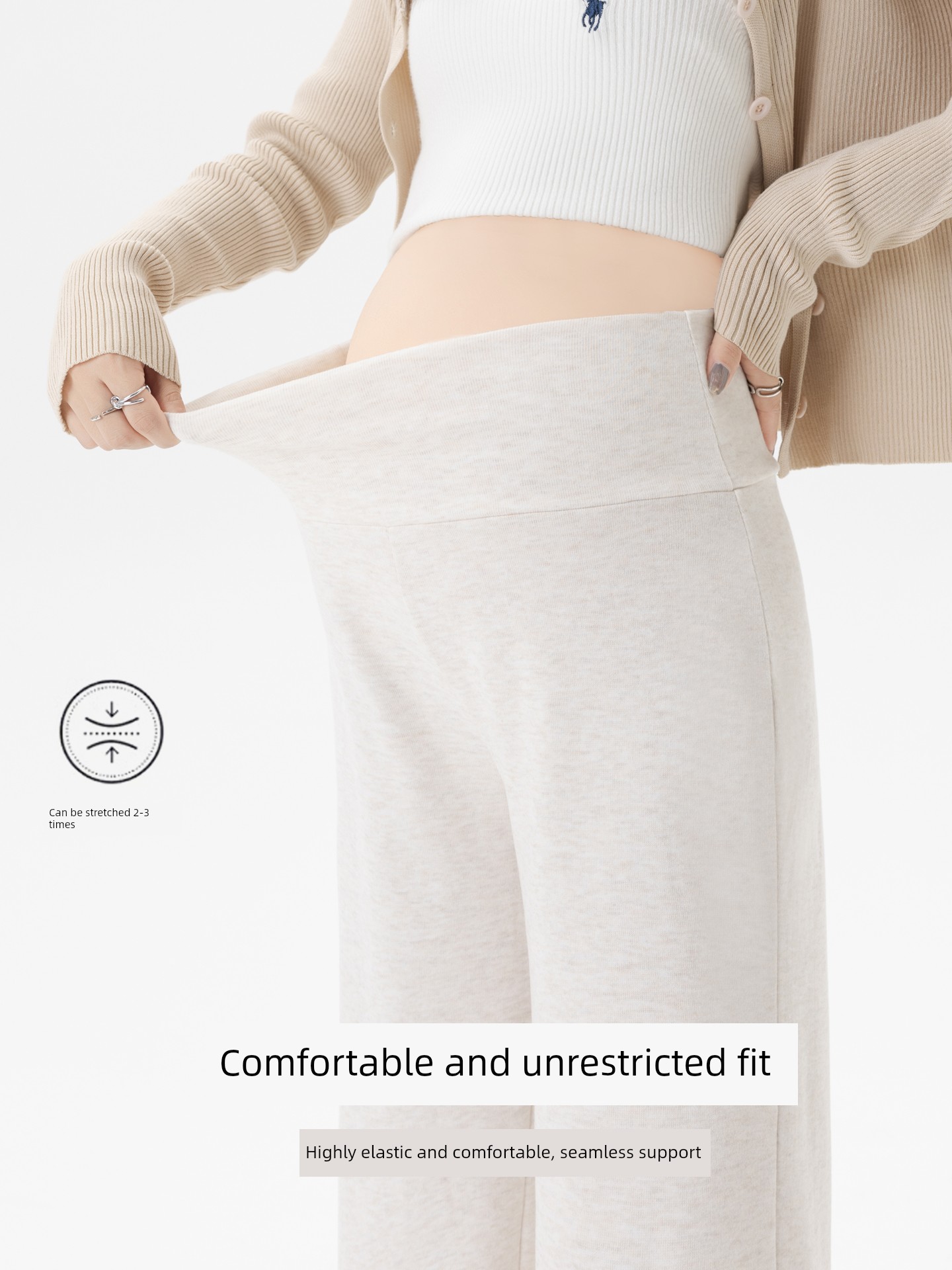 Maternity Pants for Spring, Autumn, and Winter, Straight Wide-Leg Pants, Loose and Casual, Do Not Squeeze the Belly, Fall Pants That Do Not Slip down — 4