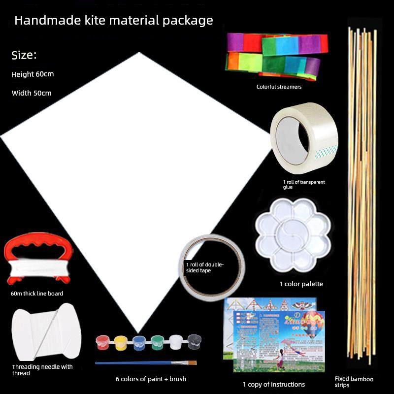 Childhood Kite Handmade Kite Material Kit for Elementary School Students to Make Their Own Children's DIY Coloring Blank Kite 2026