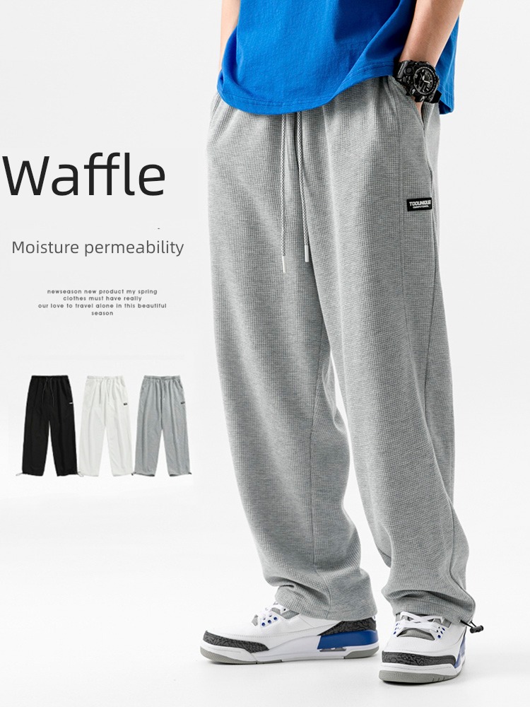 Chaopai breathable autumn white Drawstring leisure time Sports pants