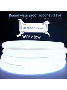 Embedded Slot Led Silicone Flexible Light Strip with Circular 360-Degree Illumination, Flexible Outdoor Waterproof Desig