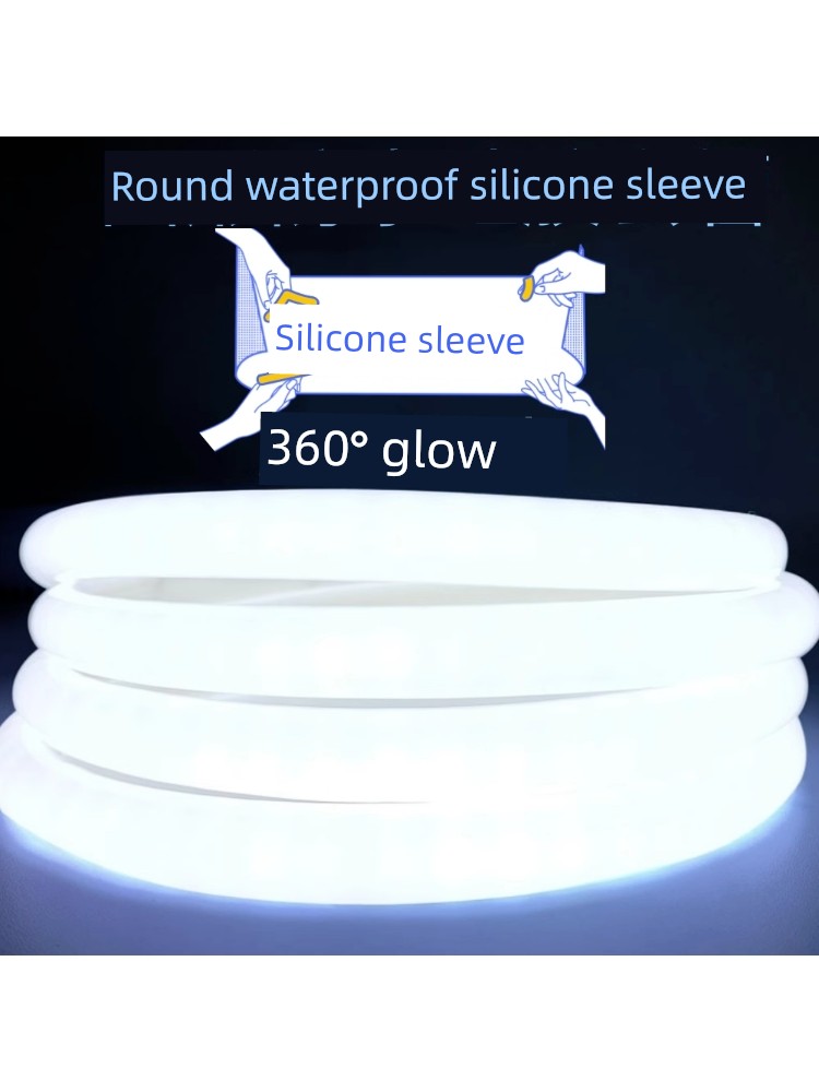 Embedded Slot Led Silicone Flexible Light Strip with Circular 360-Degree Illumination, Flexible Outdoor Waterproof Design