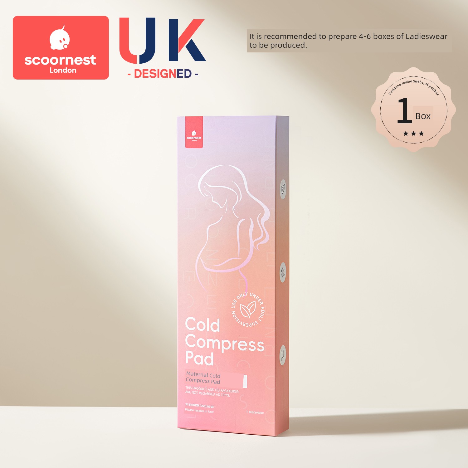 SCOORNEST Cold Compress Maternal Perineum Cold Compress Pad Postpartum Only Sanitary Napkin Pregnant Women Cesarean Delivery Ice Compress Ice Pad — 1