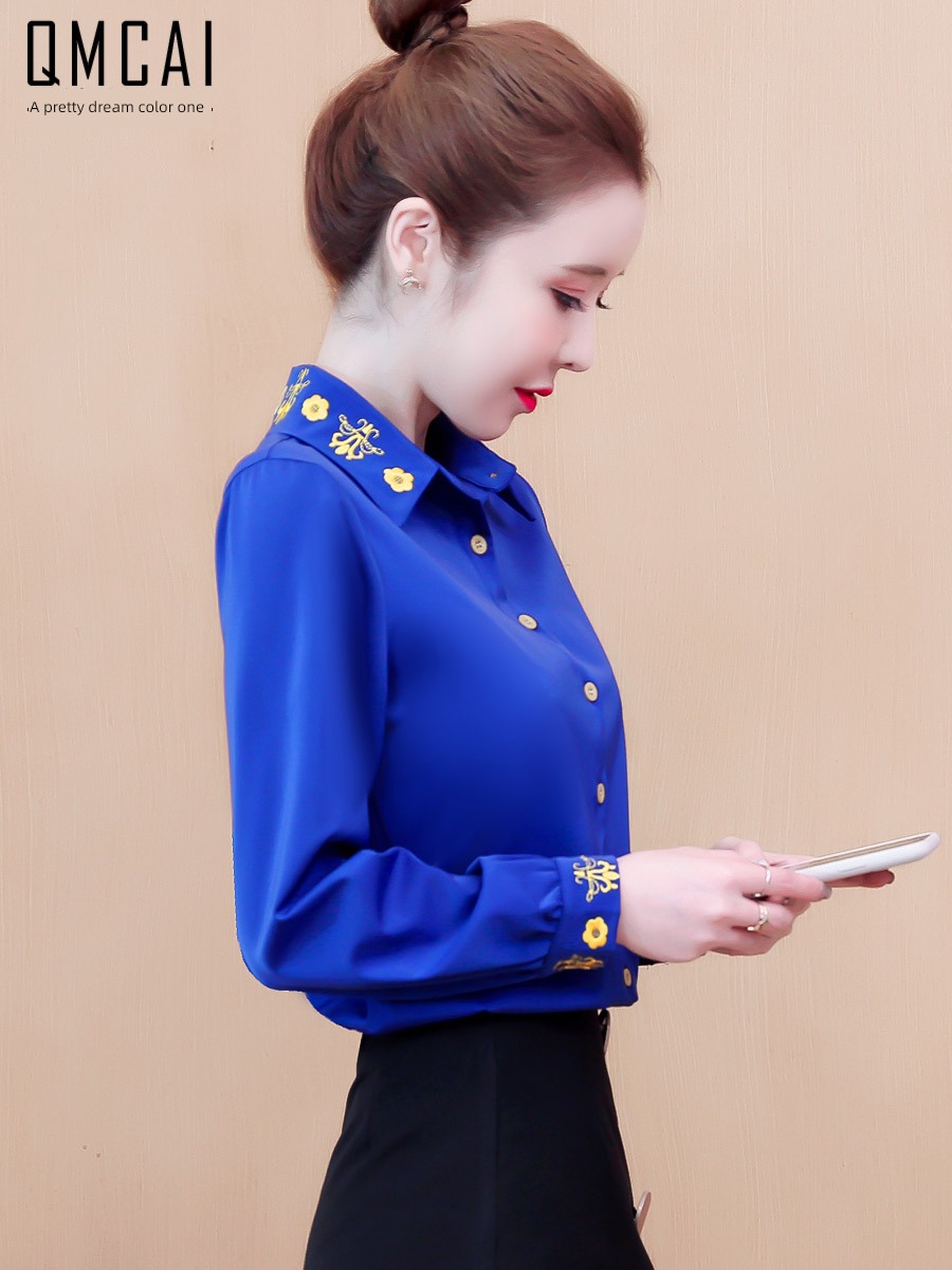 Hangzhou shirt ma'am Long sleeve Advanced sense jacket silk