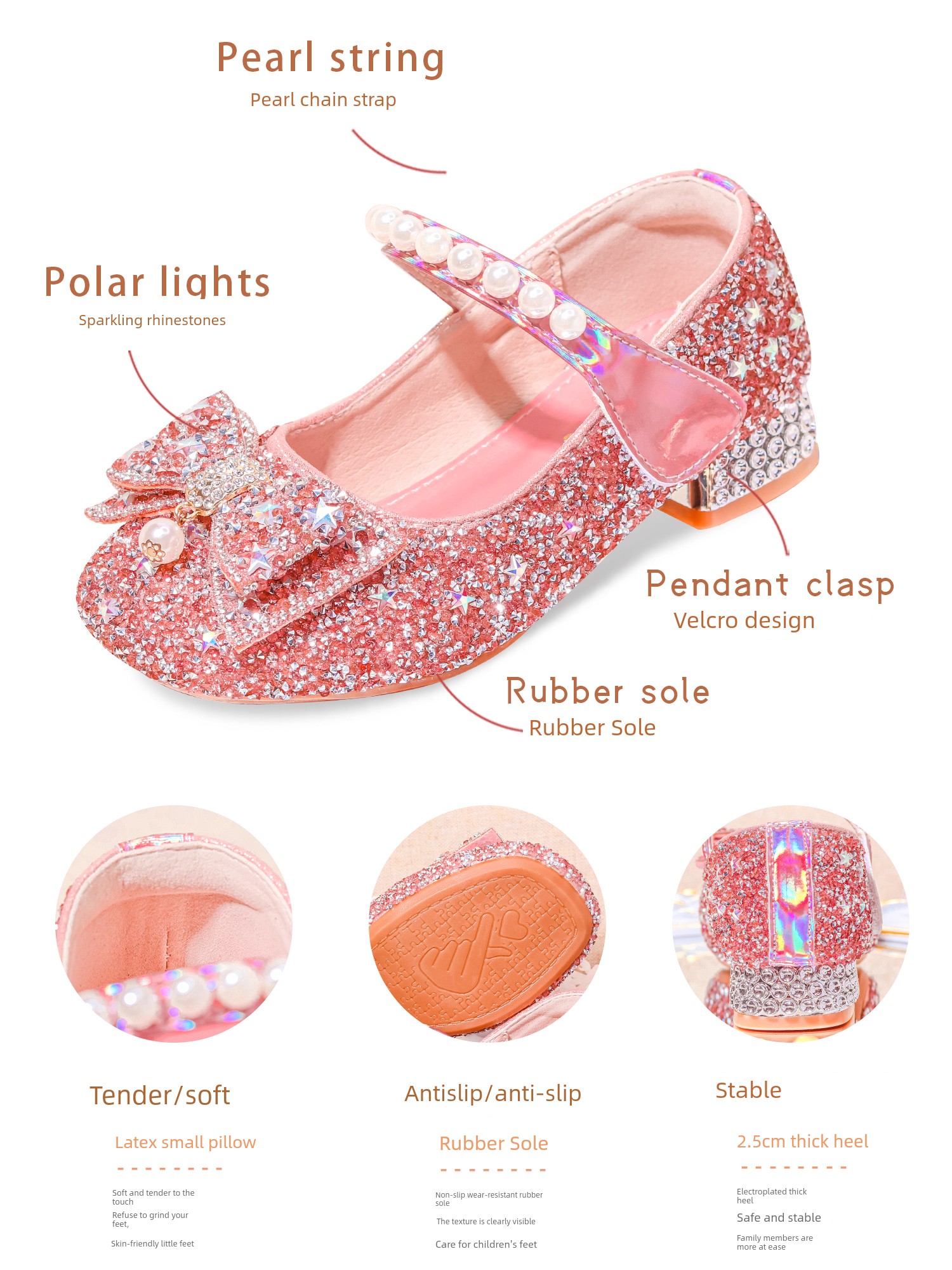 High Heel Elsa New Arrival Dance Children's Leather Shoes — 2