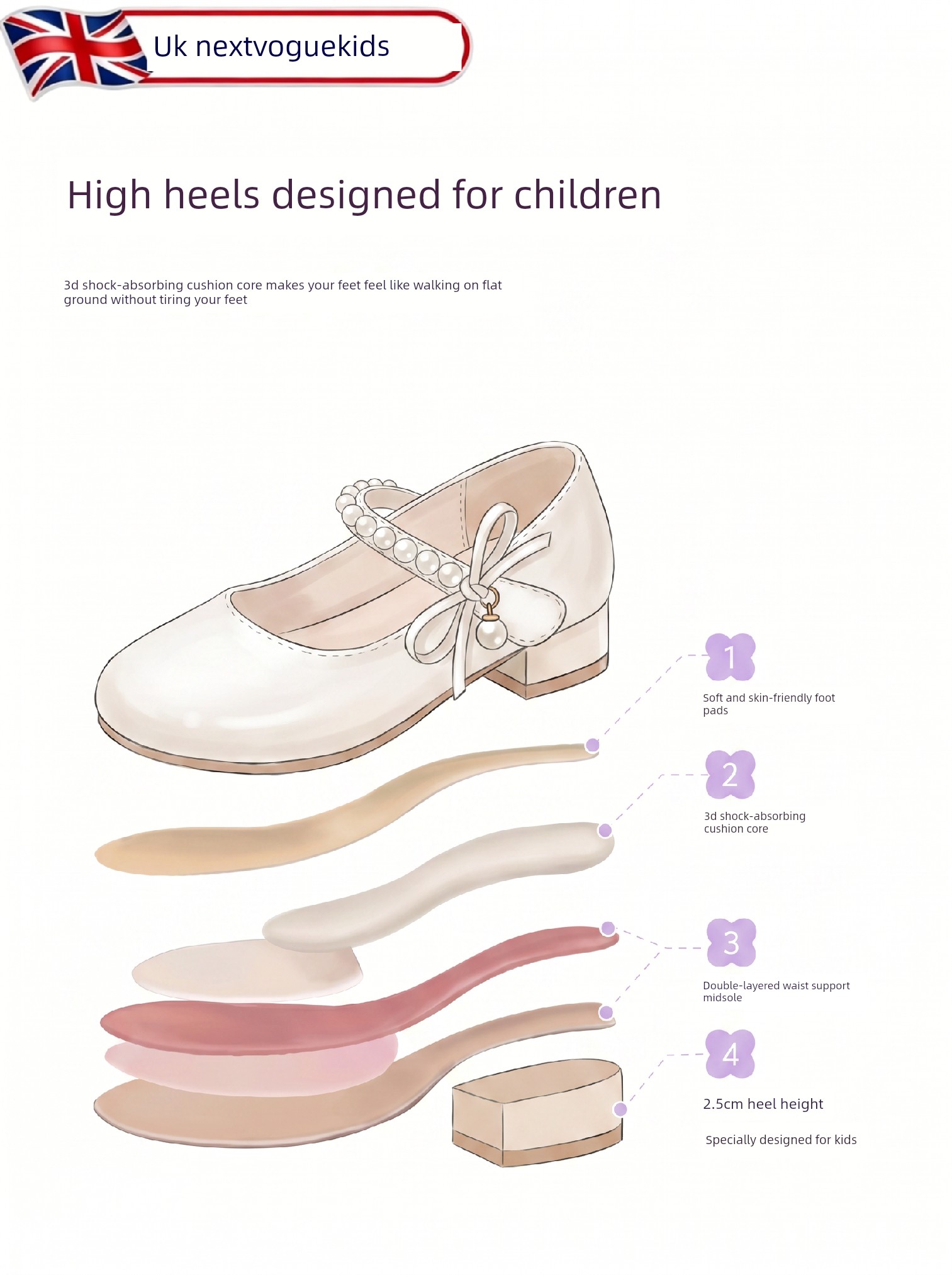 Princess Shoes for Girls with Small High Heels to Match Dresses 2026 New Soft-Soled Summer White Soft Shoes for Little Girls Summer Leather Shoes — 2