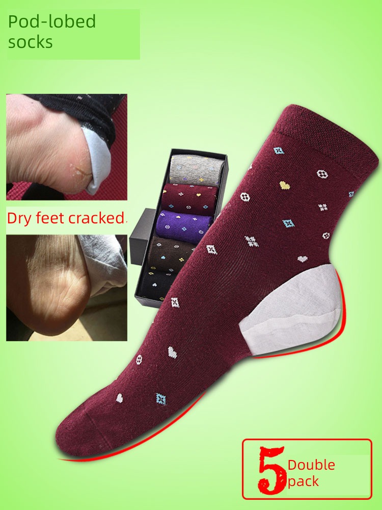 Leaf chart men and women heel type Anti cracking socks
