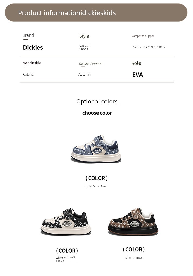 Dickies Kidsren's Sneakers 2026 New Autumn Lightweight Low-Top Sports Shoes for Boys and Girls, Casual Shoes for Middle and Large Kidsren — 6
