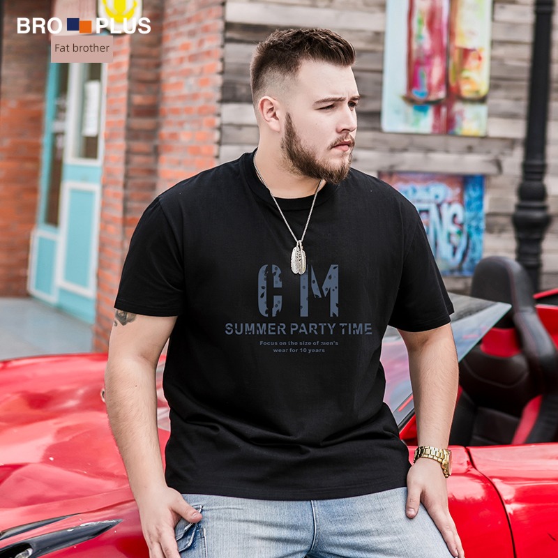 Fat brother Big size leisure time man Half sleeve T-shirt summer wear