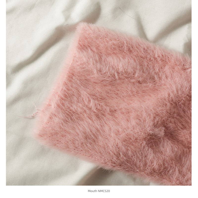 loose coat female Sweet  Plush Solid color No buckle Cardigan