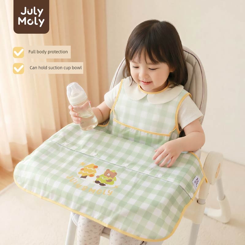 Julymoly All-In-One Dining Chair Cover Baby Feeding Bib Infant Food Bib Waterproof Children's Apron — 2