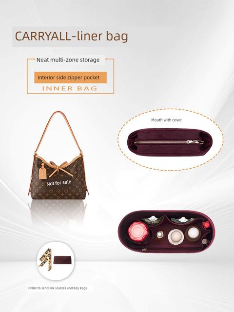 Suitable for LV carryall MM Presbyterian mother bag inner liner bag storage and finishing bag inner bag lining inner bag velvet