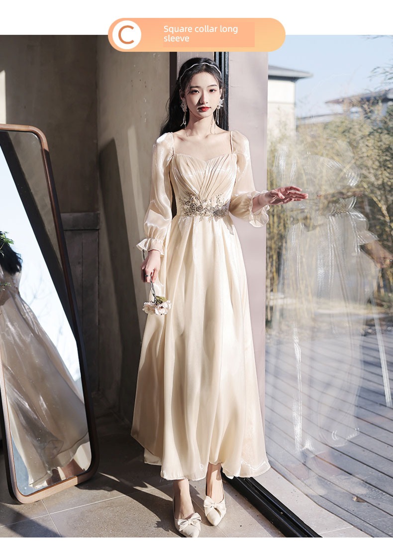 Sisterhood Champagne winter Minority wedding Bridesmaid Dresses