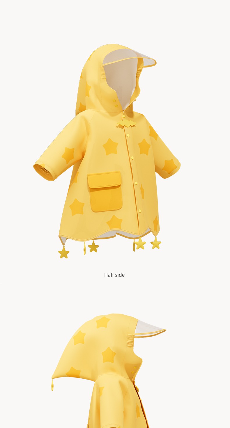 Star Little Shark Children's Raincoat and Rain Shoe Set for Boys and Girls, Waterproof Cartoon Rain Boots, Non-Slip Water Shoes — 17