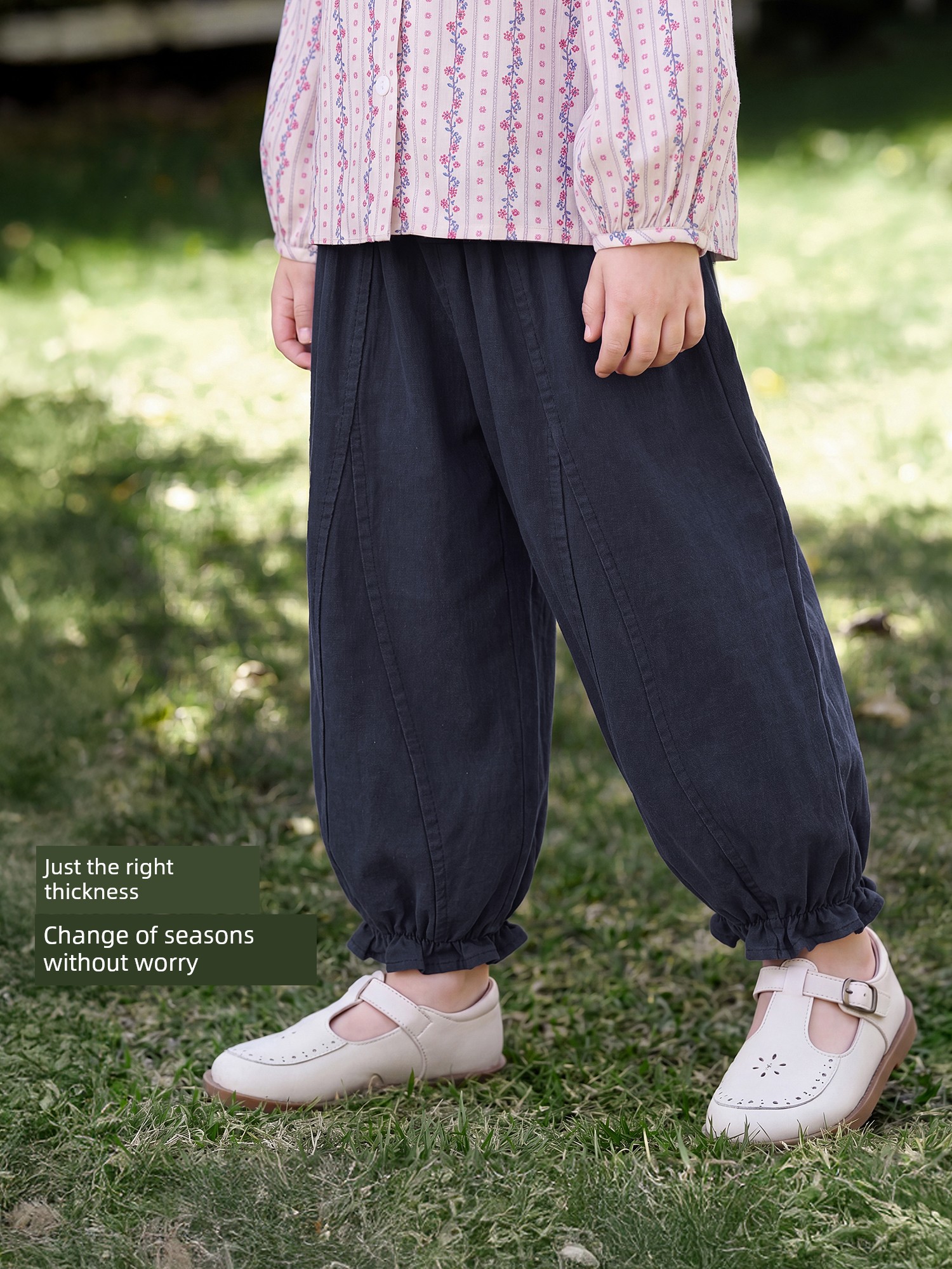 Jellybaby Girls' Pants Summer Thin Style 2026 New Casual Long Pants for Small Children Loose Baby Anti-Mosquito Pants — 2
