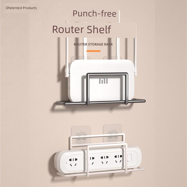 Router storage box wall artifact set top box wall-mounted fixture support bracket wifi placement rack