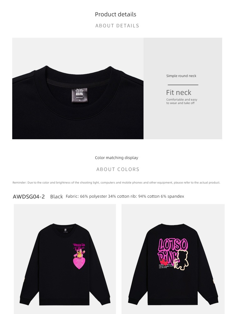 Li Ning Warm velvet autumn Disney Strawberry bear female Sweater