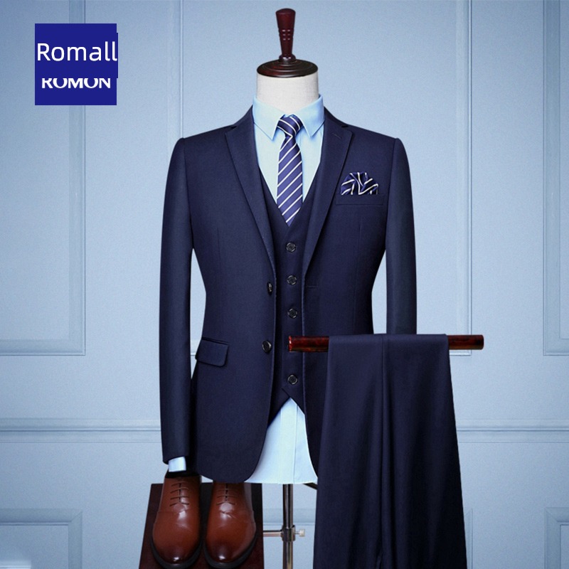 Romon Big size Self-cultivation groom marry man 's suit suit