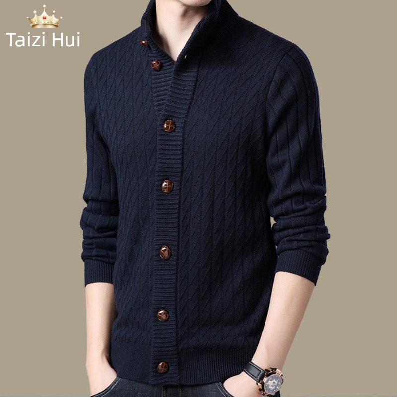leisure time stand collar Young and middle-aged people Wear out trend Korean version sweater
