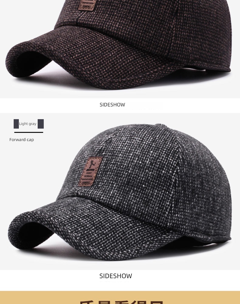 man Autumn and winter dad old man Cold proof Ear protection Hat