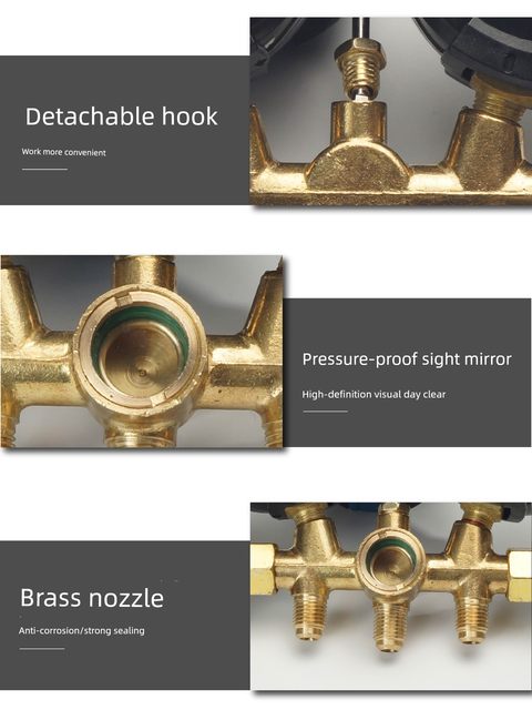 Automobile air conditioner fluoride double meter pressure gauge R134 refrigerant snow meter liquid double meter valve fluoride tool set
