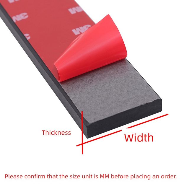 3M self-adhesive rubber strip glass shock absorber buffer strip back glue seal strip anti-slip wear-resistant compaction flat strip