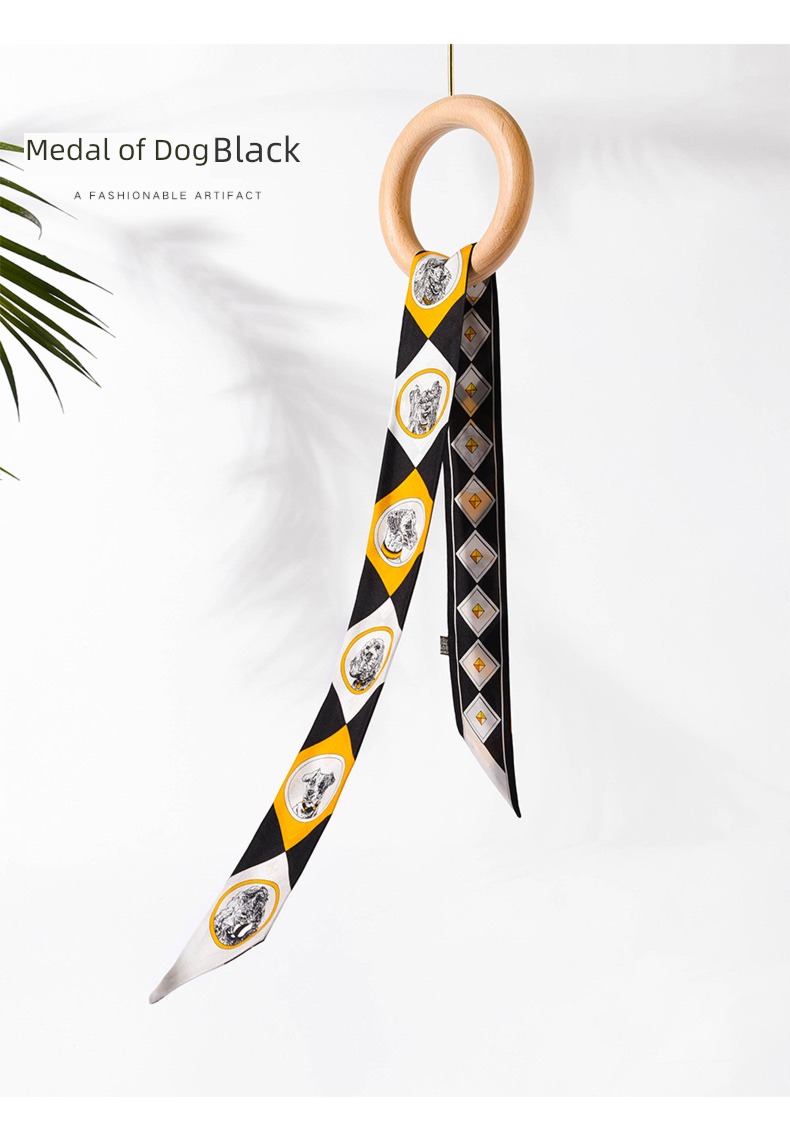 Handle Binding bag Twill silk Thin and narrow Small strip Silk scarf