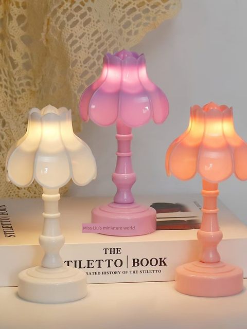 DIY simple decorative desk lamp, mini night light, student bedside aura light, children's house play toys