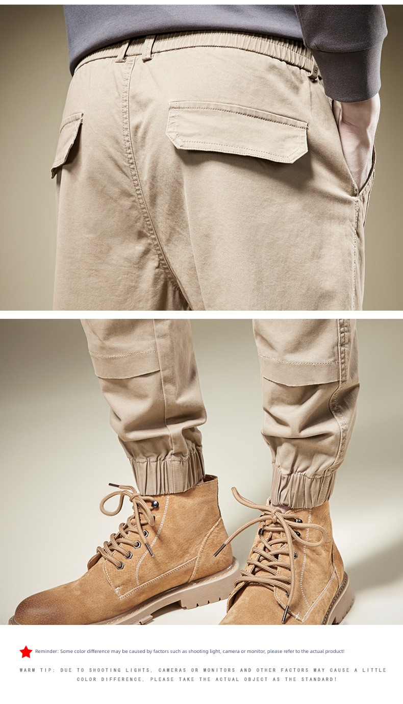 khaki spring and autumn new pattern Korean version trend Overalls