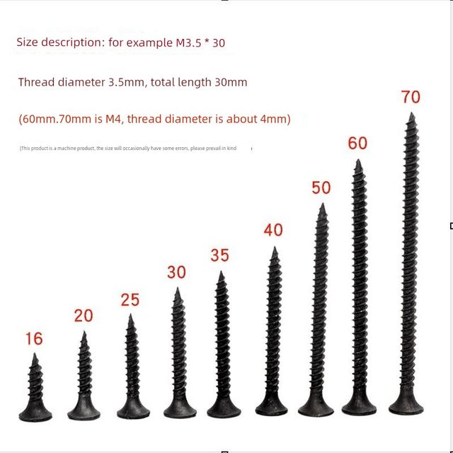 High-strength dry-wall nail self-tapping screw flat head woodworker self-tapping nail countersunk wall nail m3.5 light steel thread bulk