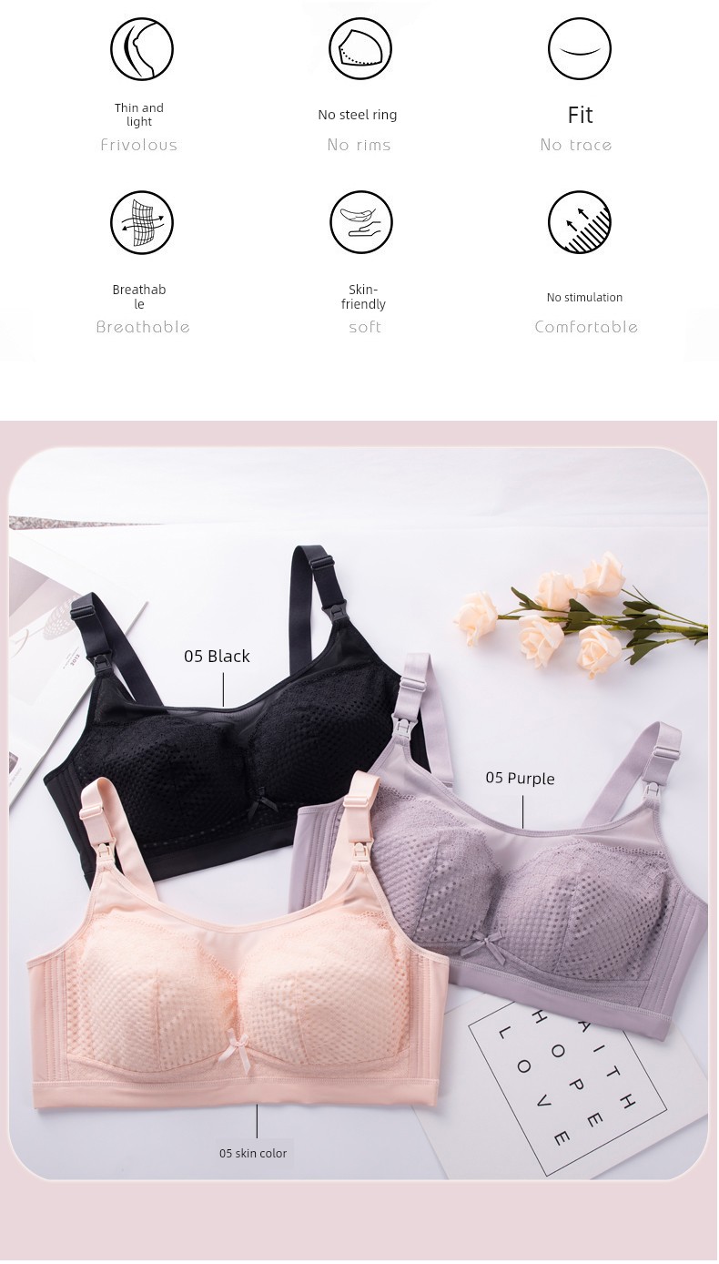 Plus Size Maternity Bra for Pregnancy Breastfeeding Intimates Push up and Anti-Sagging Big Chest Full Cup Postpartum Feeding Bra — 1