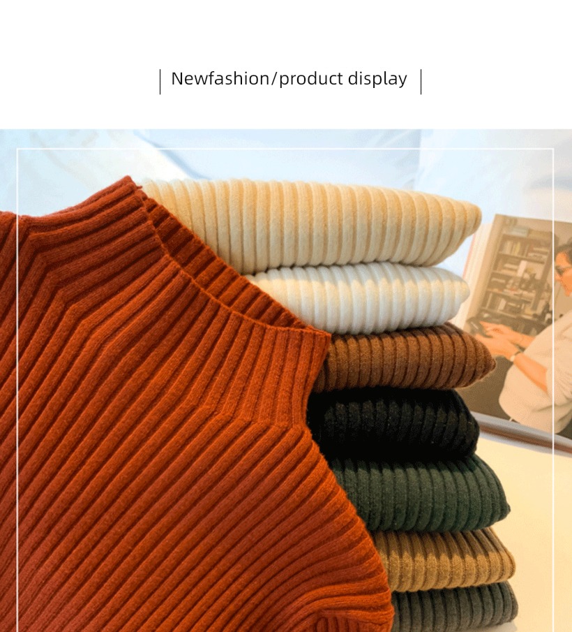 fashion Foreign style Middle collar Pit bar Inner lap knitting Undershirt