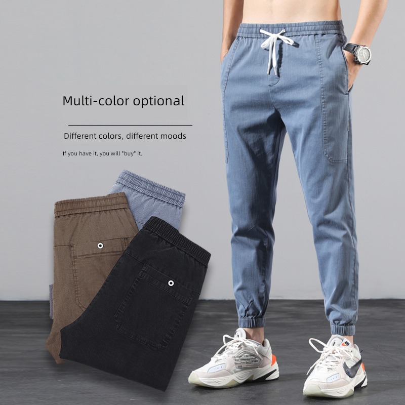 Bundle leg work clothes easy summer man Spring and Autumn trousers
