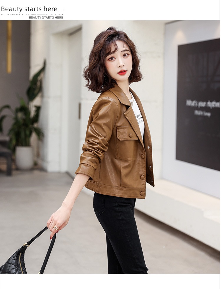 have cash less than that is registered in the accounts autumn Women's wear little chap loose coat leather clothing