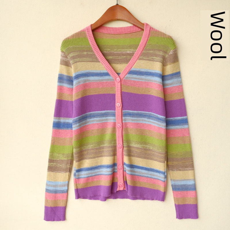 order V-neck Intermediate color wool blend  Thin money Early autumn clothes