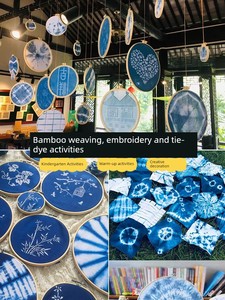 Intangible Cultural Heritage Tie-Dye Accessories Embroidery Display Stand Square Scarf Children's Activity DIY Material 