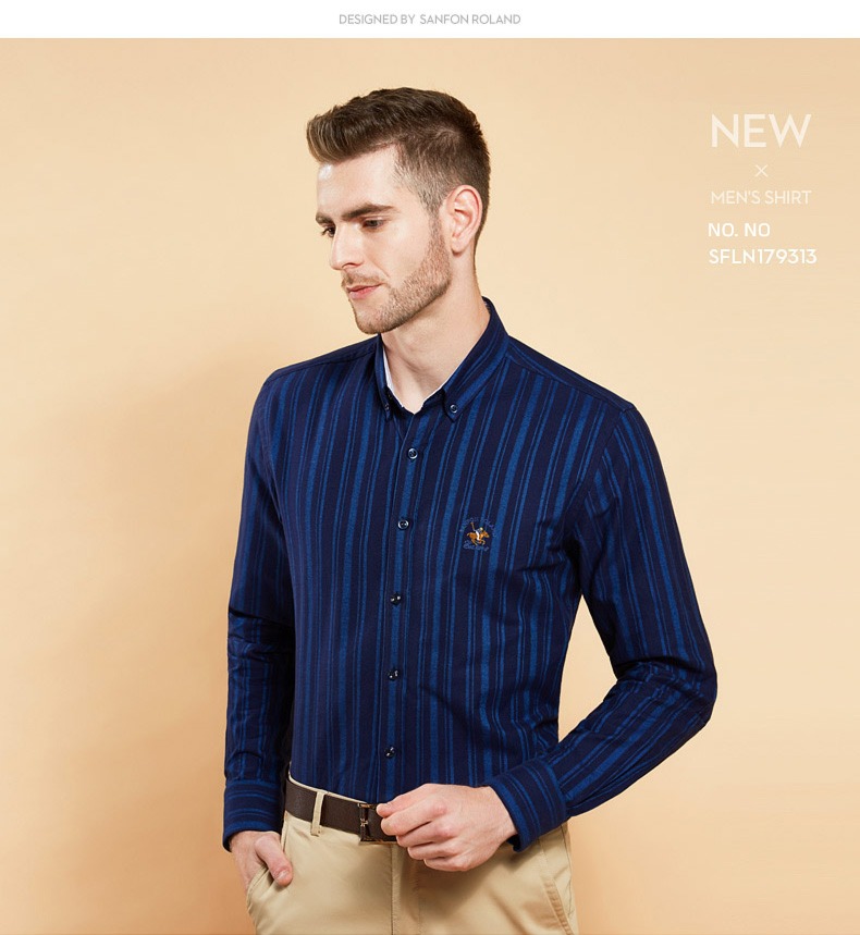 Broken code Clearance Sanding Long sleeve leisure time lattice shirt